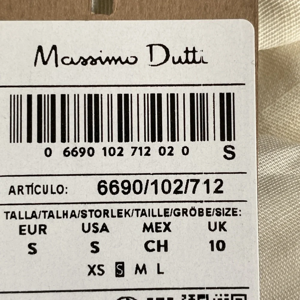 NWT. Massimo Dutti White Midi Dress with Criss-Cross Detail at the Back. Size S. - Picture 9 of 12